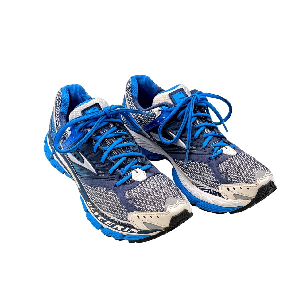Brooks Glycerin 10 Running Shoes White Blue Silver Women's Size 9.5B